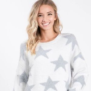 All Over Fluffy Big Star Sweater